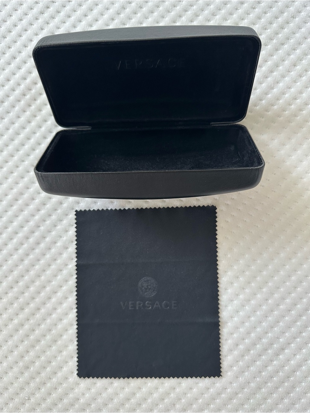 Versace Black and Gold Eyewear Case with Black Microfiber Cloth - Picture 8 of 10